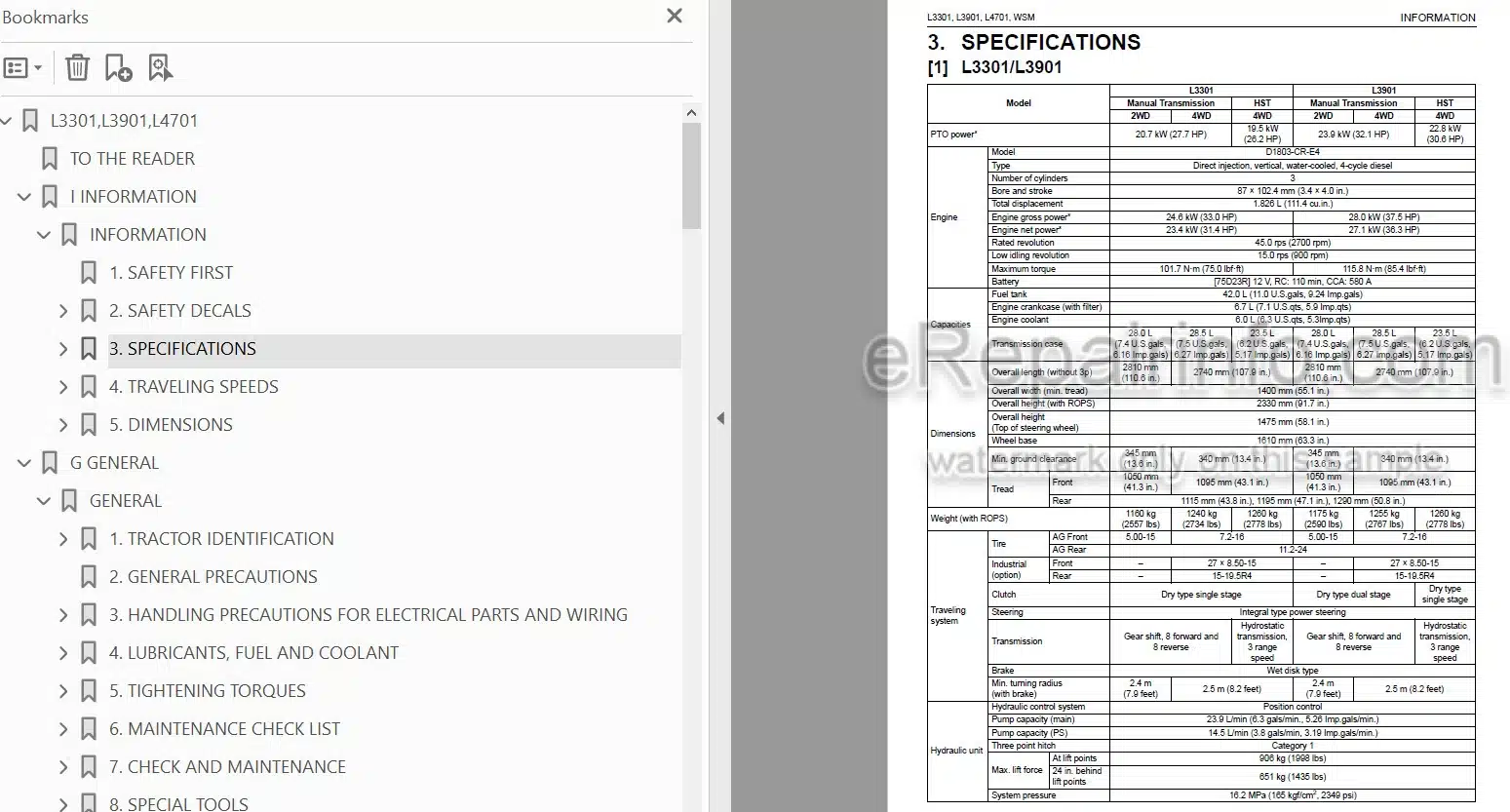 Photo 4 - Kubota L3301 L3901 L4701 Workshop Manual Tractor