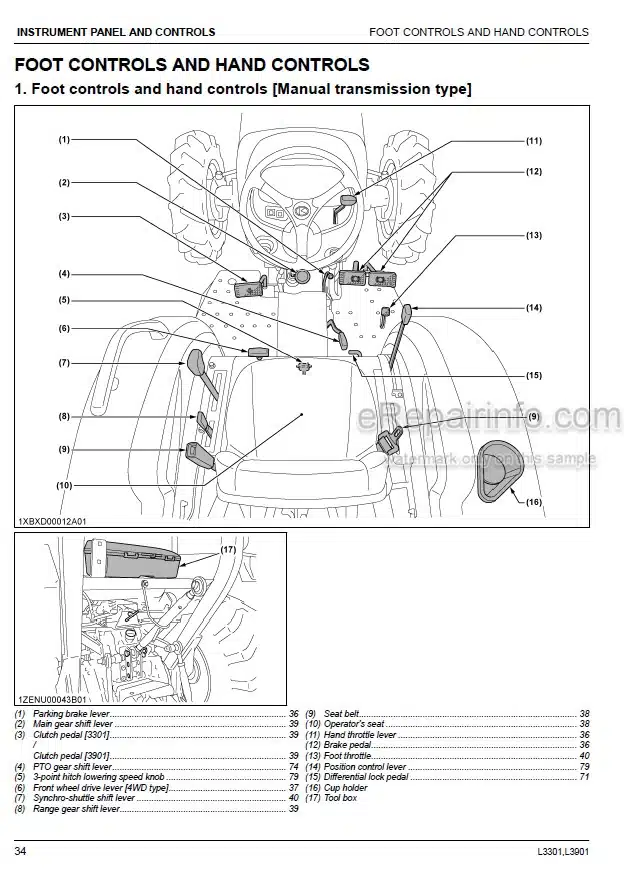 Photo 3 - Kubota L3301 L3901 Operators Manual Tractor TC620-1973-8