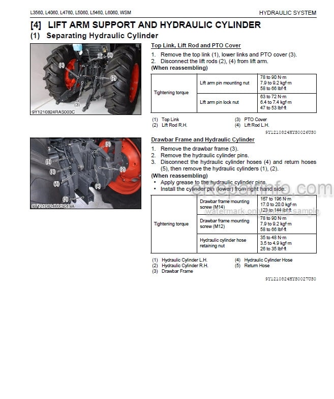 Photo 8 - Kubota L3560 L4060 L4760 L5060 L5460 L6060 Workshop Manual Tractor