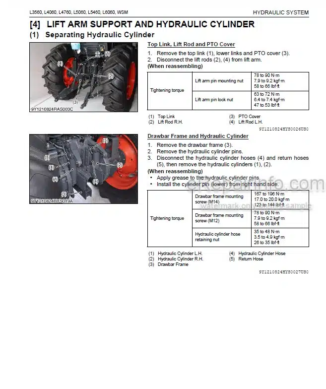 Photo 4 - Kubota L3560 L4060 L4760 L5060 L5460 L6060 Workshop Manual Tractor