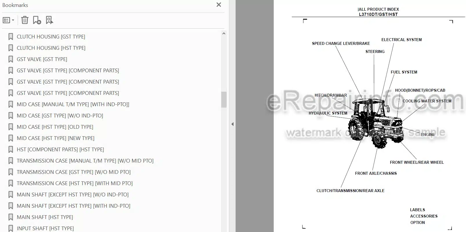 Photo 3 - Kubota L3710DT L3710GST L3710HST Parts Book Tractor