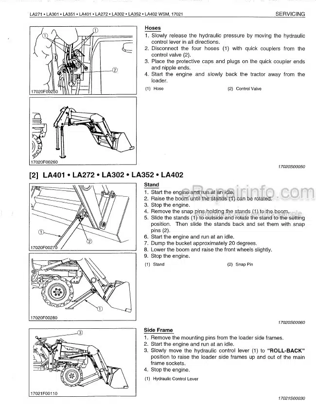 Photo 9 - Kubota LA271 To LA402 Workshop Manual Front Loader