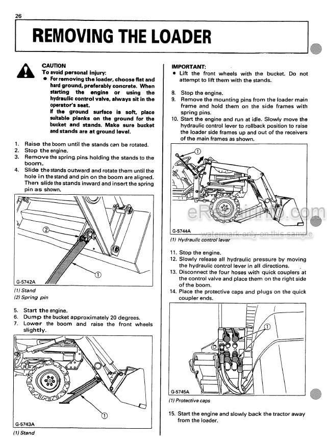 Photo 6 - Kubota LA272 LA302 LA352 LA402 Operators Manual Front Loader 7J043-6911-2