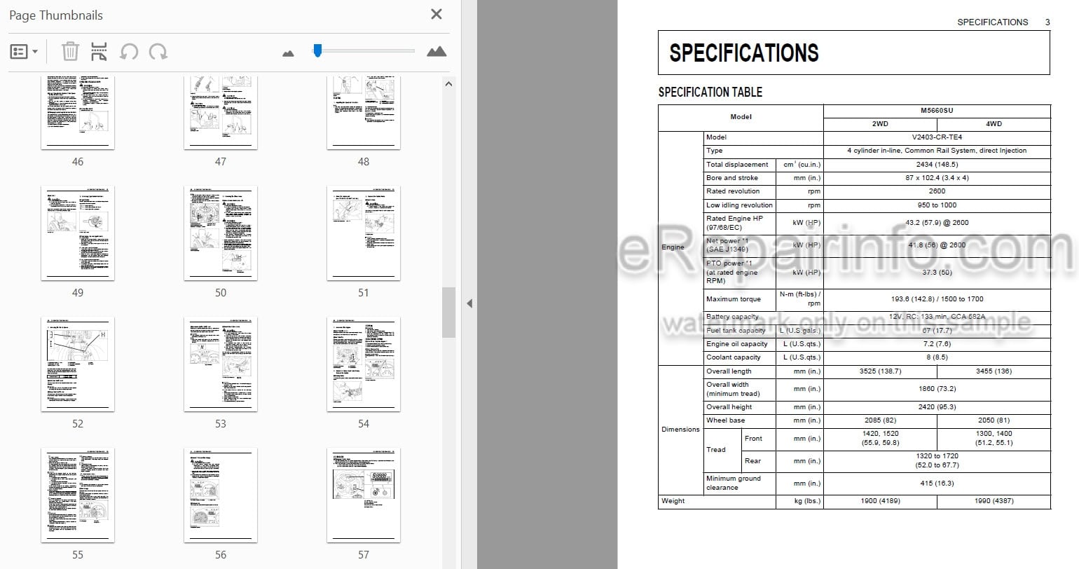 Photo 3 - Kubota M5660SUH M5660SUHD Operators Manual Tractor 3C111-9971-1