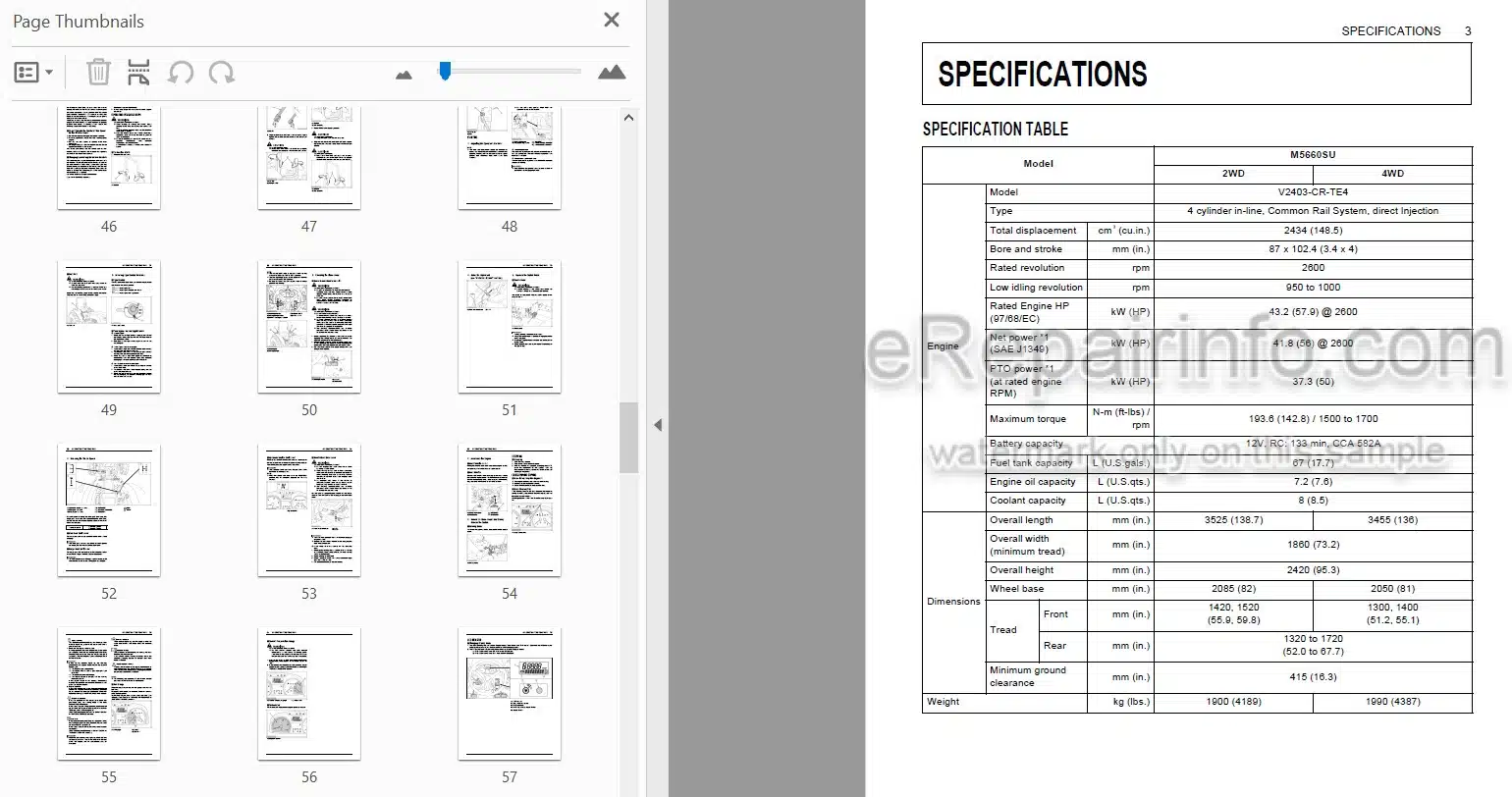 Photo 3 - Kubota M5660SUH M5660SUHD Operators Manual Tractor 3C111-9971-1