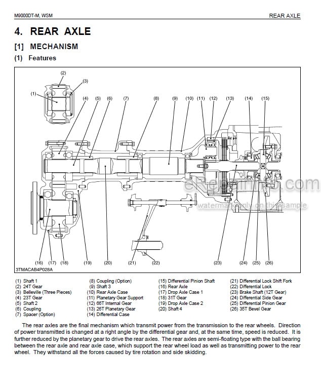 Photo 4 - Kubota M9000DT-M Workshop Manual Supplement Tractor