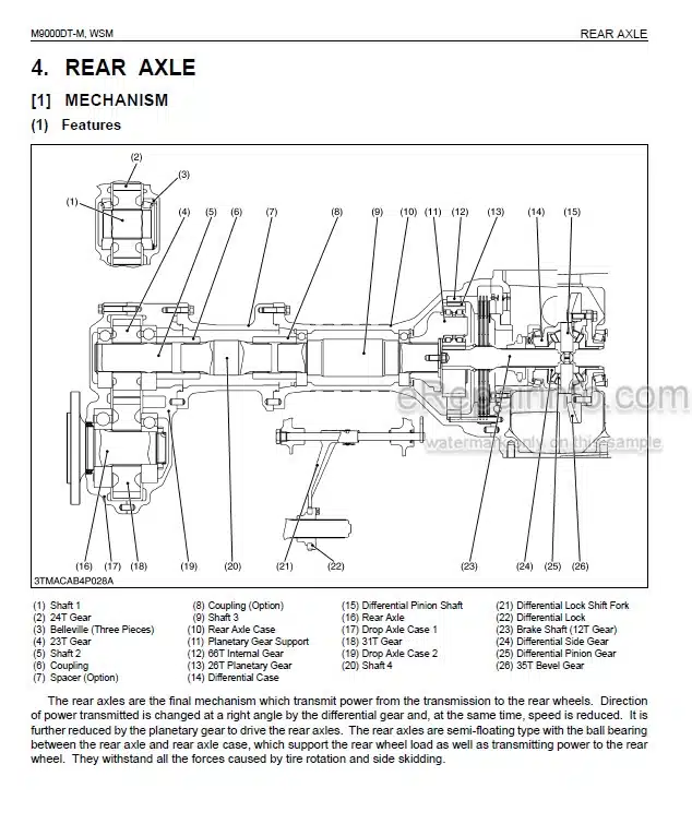 Photo 4 - Kubota M9000DT-M Workshop Manual Supplement Tractor