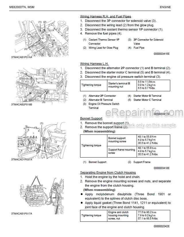 Photo 12 - Kubota ME8200DTN Workshop Manual Supplement Tractor