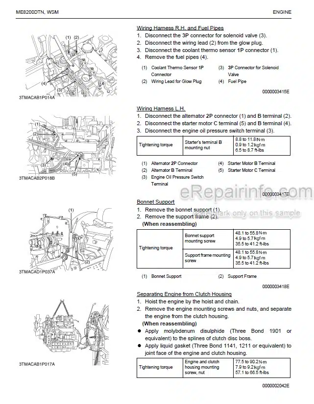 Photo 8 - Kubota ME8200DTN Workshop Manual Supplement Tractor