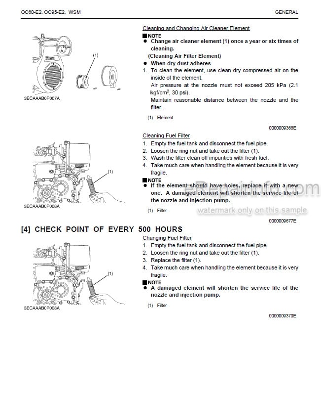 Photo 3 - Kubota OC60-E2 OC95-E2 Workshop Manual Diesel Engine