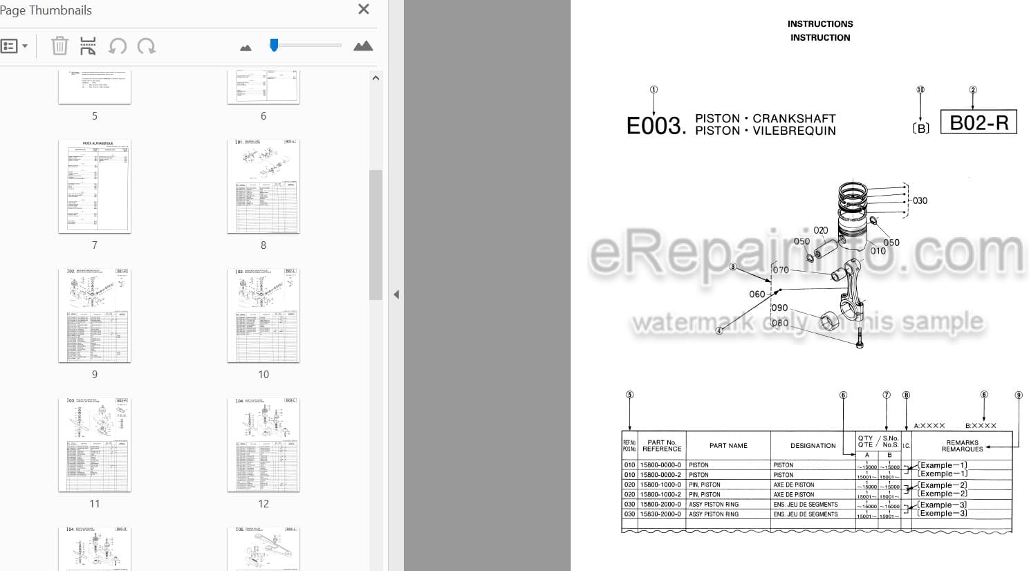Photo 3 - Kubota RC54-71B RC60-71B Illustrated Parts List Rotary Mower 97898-30491
