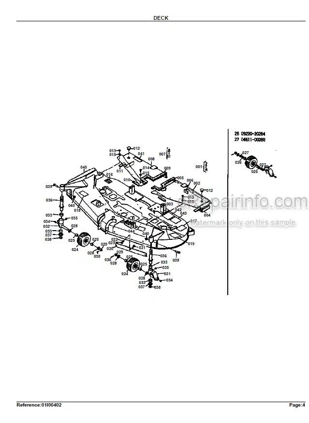 Photo 10 - Kubota RC60-72H Parts Book Mower