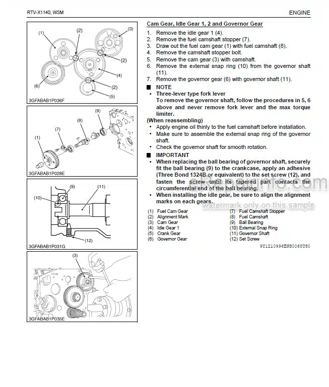 Photo 3 - Kubota RTV-X1140 Workshop Manual Utility Vehicle