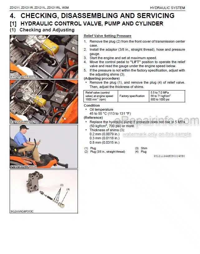 Photo 4 - Kubota ZD1211 ZD1211R ZD1211L ZD1211RL Workshop Manual Mower