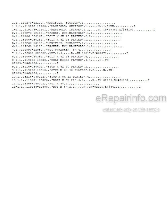 Photo 3 - Yanmar 3TN66L-UB 3TN66L-EUB Parts Catalog Engine Y00B4522