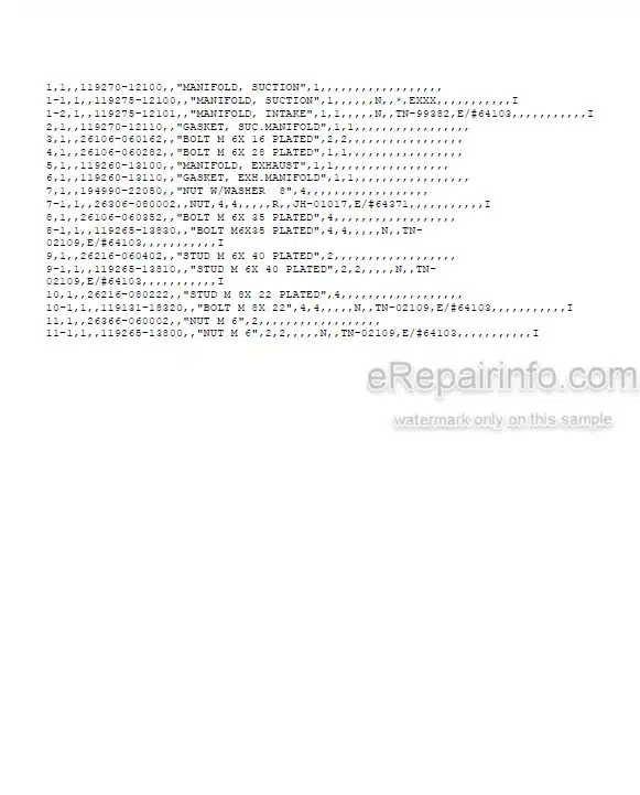 Photo 3 - Yanmar 3TN66L-UB 3TN66L-EUB Parts Catalog Engine Y00B4522