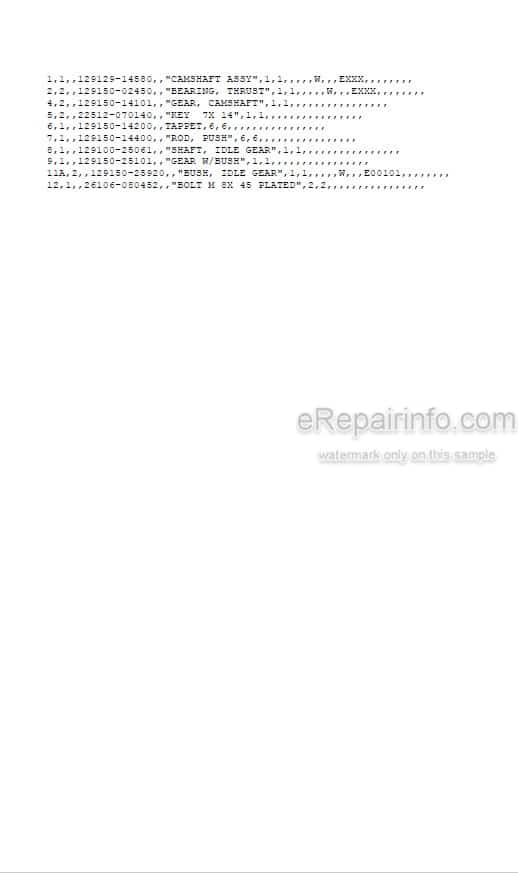 Photo 4 - Yanmar 3TN84L-RBS 3TN84L-RBF Parts Catalog Engine Y00B3752