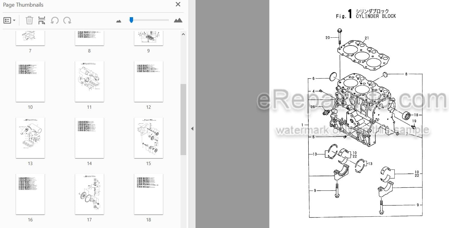 Photo 3 - Yanmar 3TNA72L-UBA 3TNE72L-UBB Parts Catalog Engine Y00B5881