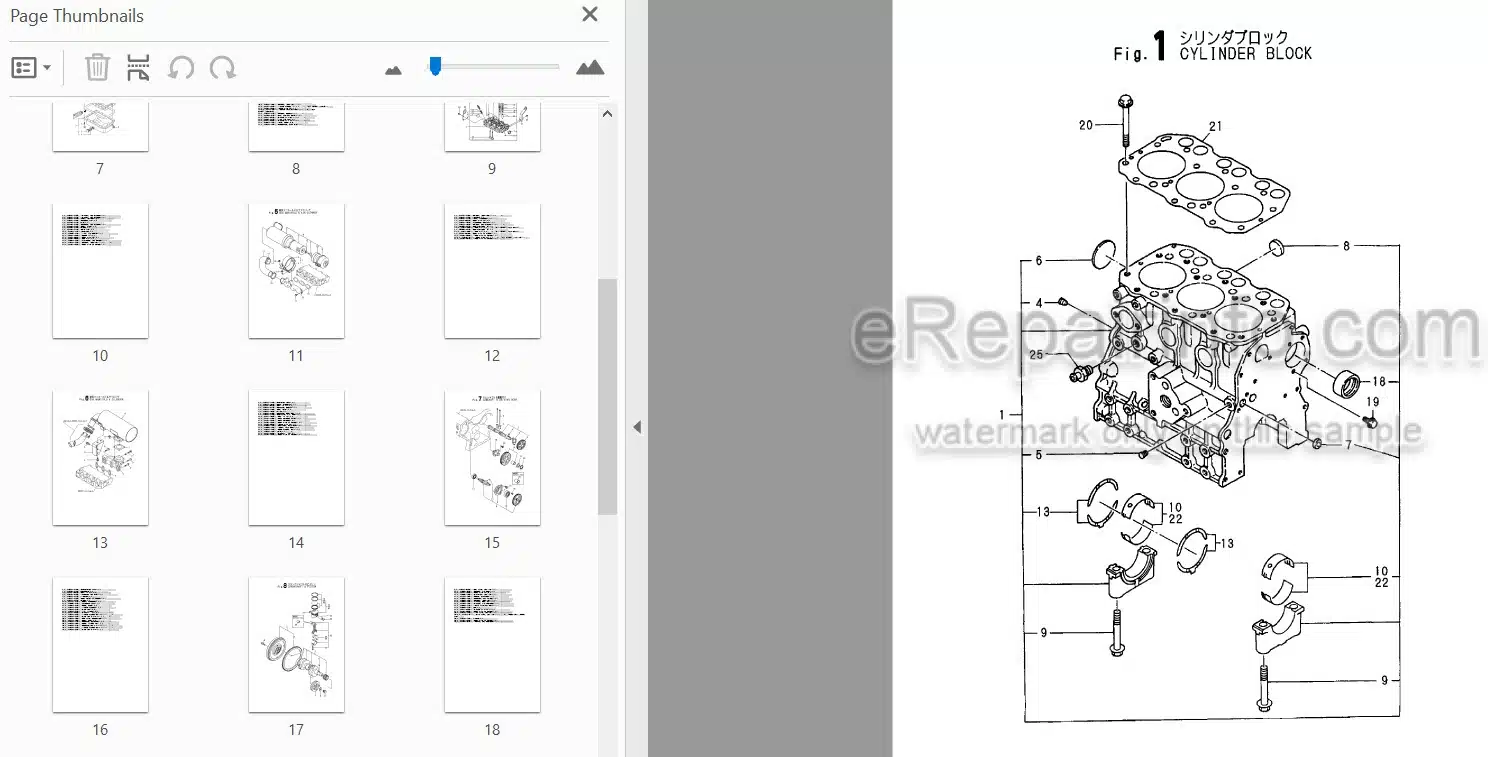 Photo 3 - Yanmar 3TNA72L-UBA 3TNE72L-UBB Parts Catalog Engine Y00B5881
