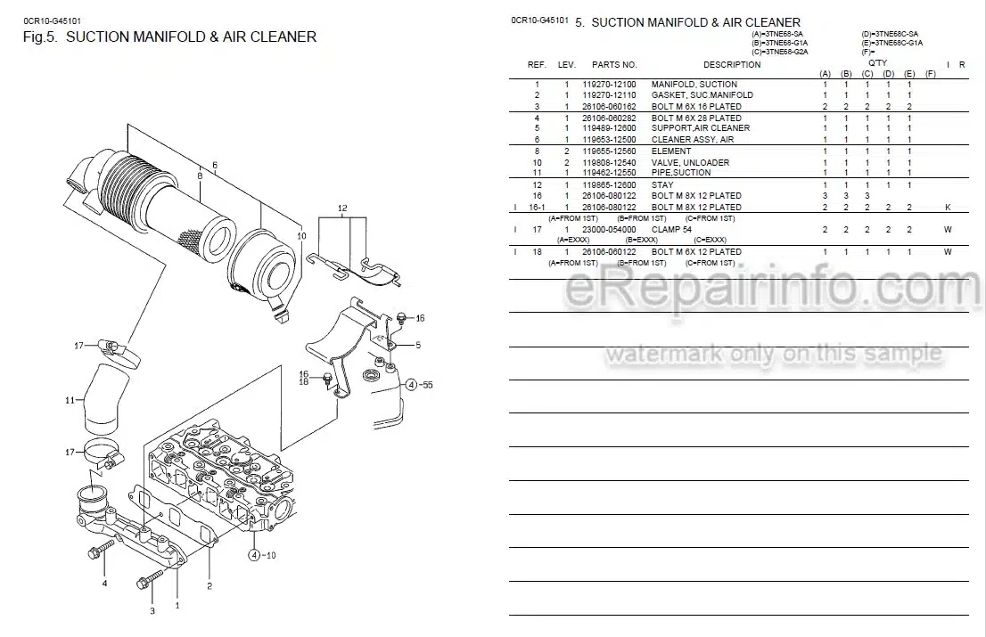 Photo 6 - Yanmar Airman PDS265S-4B2 To PDS265SD-5B2 Parts Catalog Screw Compressor