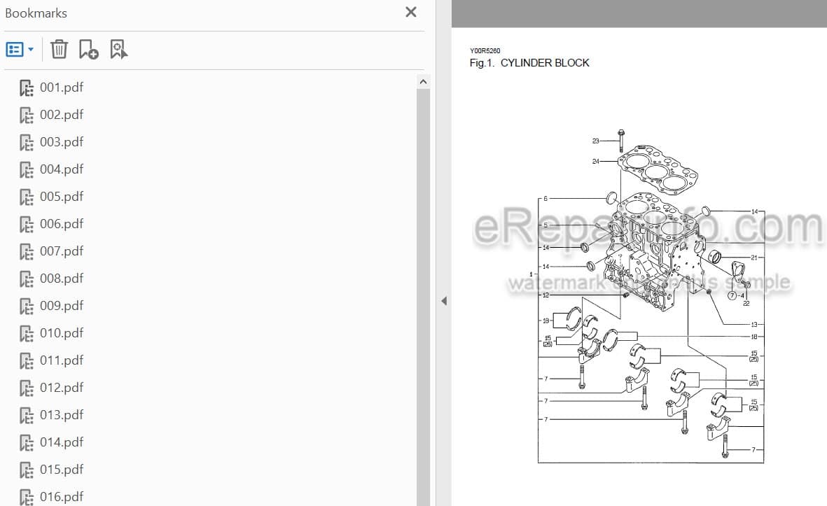 Photo 3 - Yanmar 3TNE74-SA To 3TNE74C-G1 Parts Catalog Engine Y00R5260