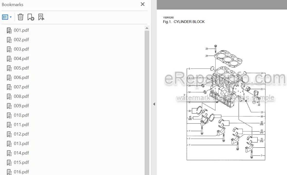 Photo 3 - Yanmar 3TNE74-SA To 3TNE74C-G1 Parts Catalog Engine Y00R5260