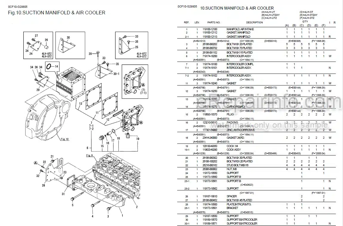 Photo 11 - Yanmar 4LH-UT To 4LH-STZ Parts Catalog Engine 0CF10-G29805