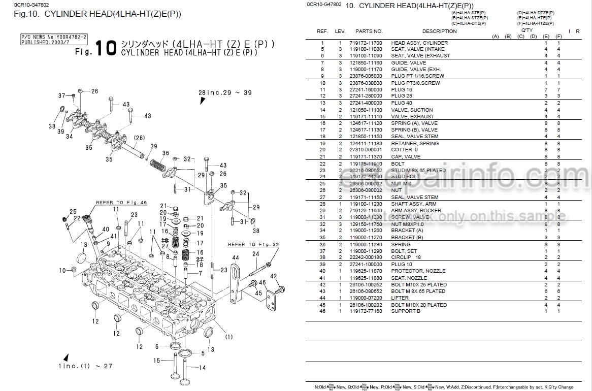 Photo 1 - Yanmar 4LHA-STE 4LHA-STZE Parts Catalog Engine 0CR10-G47802