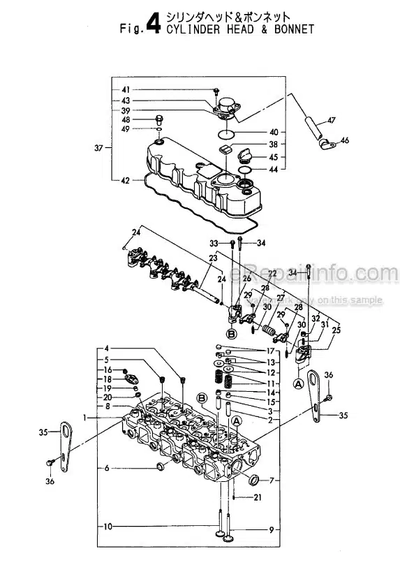 Photo 5 - Yanmar 4TN84L-RBB Parts Catalog Engine Y00B4401