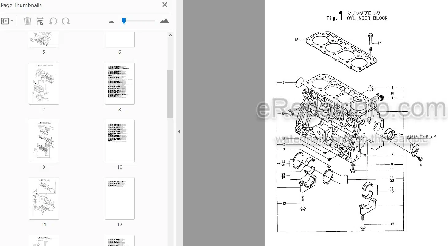Photo 3 - Yanmar 4TN84L-RB 4TN84L-RF Parts Catalog Engine Y00B4002