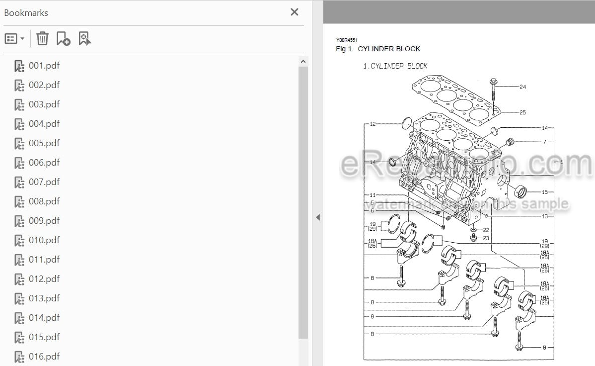 Photo 3 - Yanmar 4TNE84T-SA 4TNE84T-G1A 4TNE84T-G2A Parts Catalog Engine Y00R4551