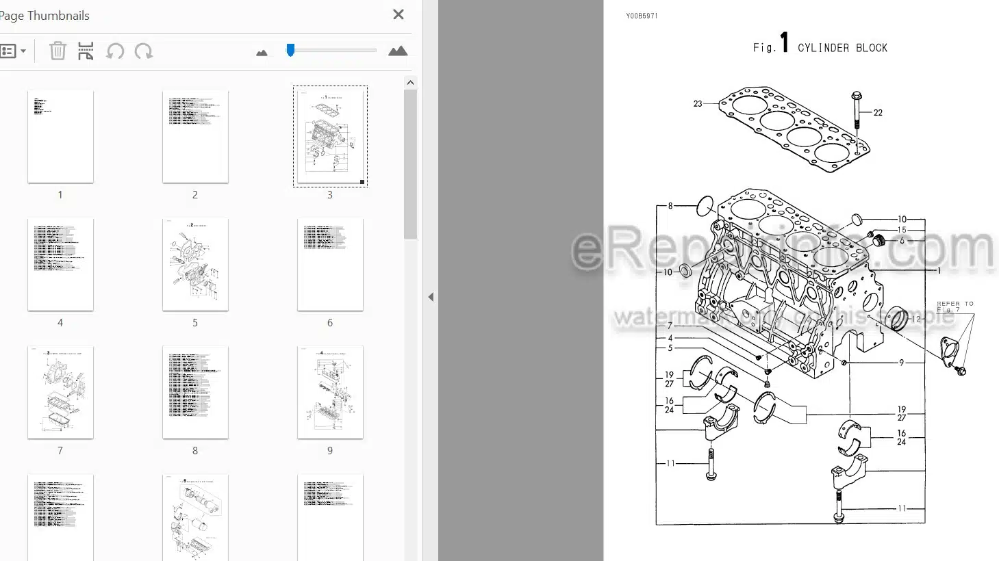 Photo 3 - Yanmar 4TNE88-B1 4TNE88-EB1 Parts Catalog Engine Y00B5971