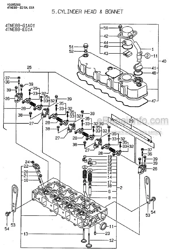 Photo 4 - Yanmar 4TNE88-SA 4TNE88-G1A01 4TNE88-ESA 4TNE88-EG1A Parts Catalog Engine Y00R5200