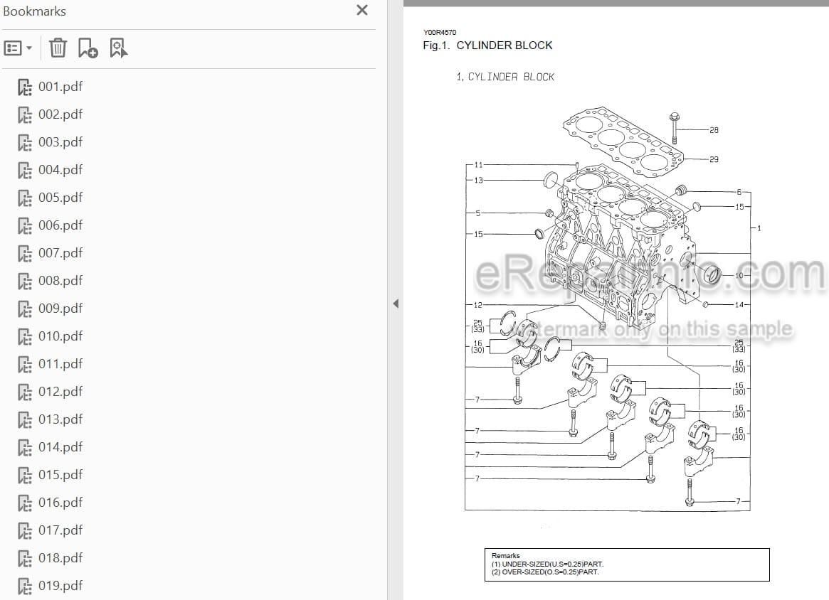 Photo 3 - Yanmar 4TNE94-SA 4TNE98-G1A Parts Catalog Engine Y00R4570