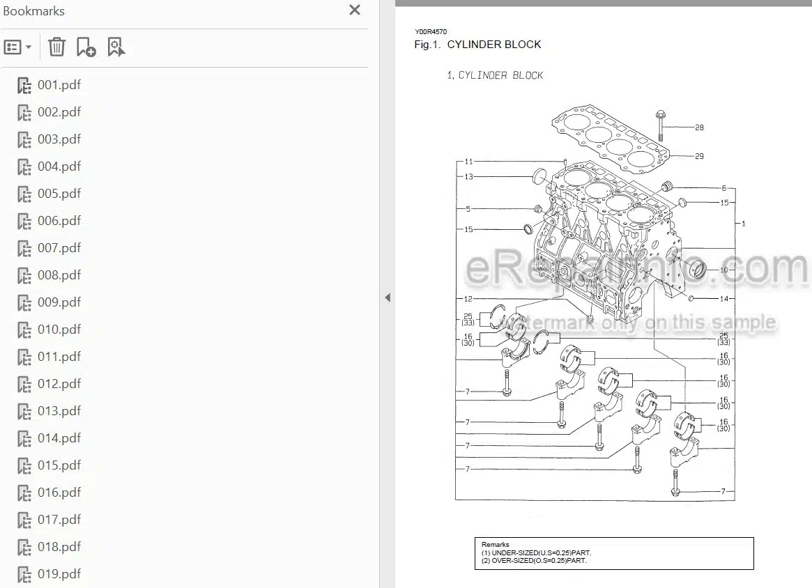 Photo 3 - Yanmar 4TNE94-SA 4TNE98-G1A Parts Catalog Engine Y00R4570