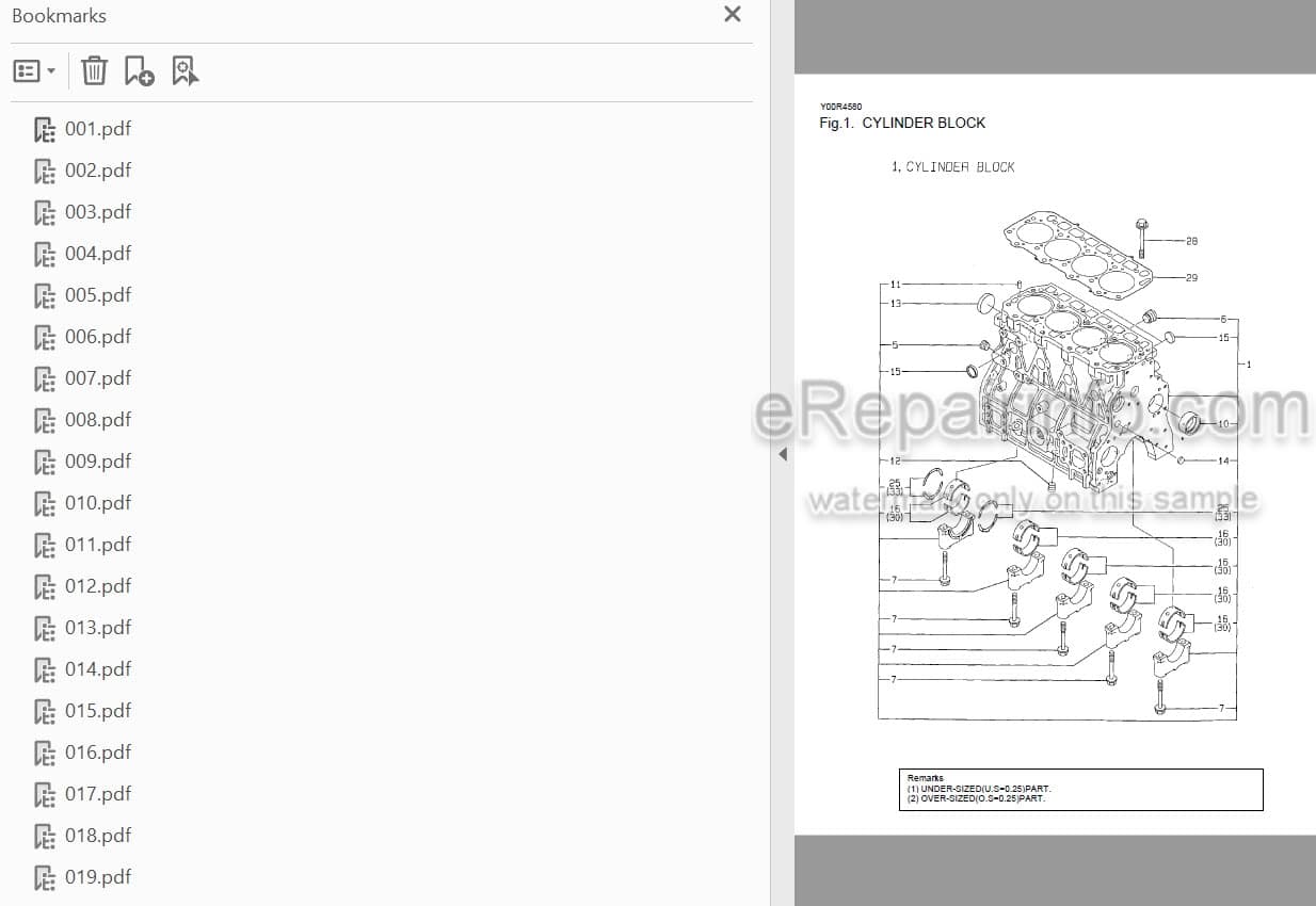 Photo 4 - Yanmar 4TNE98-SA 4TNE98-G1A Parts Catalog Engine Y00R4580