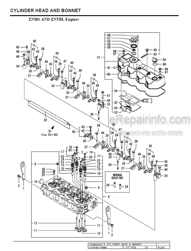 Photo 8 - Yanmar 4TNV98-ZNMS 4TNV98T-ZNMS 4TNV98-ZNTBL 4TNV98T-ZNTBL Parts Catalog Engine 917304