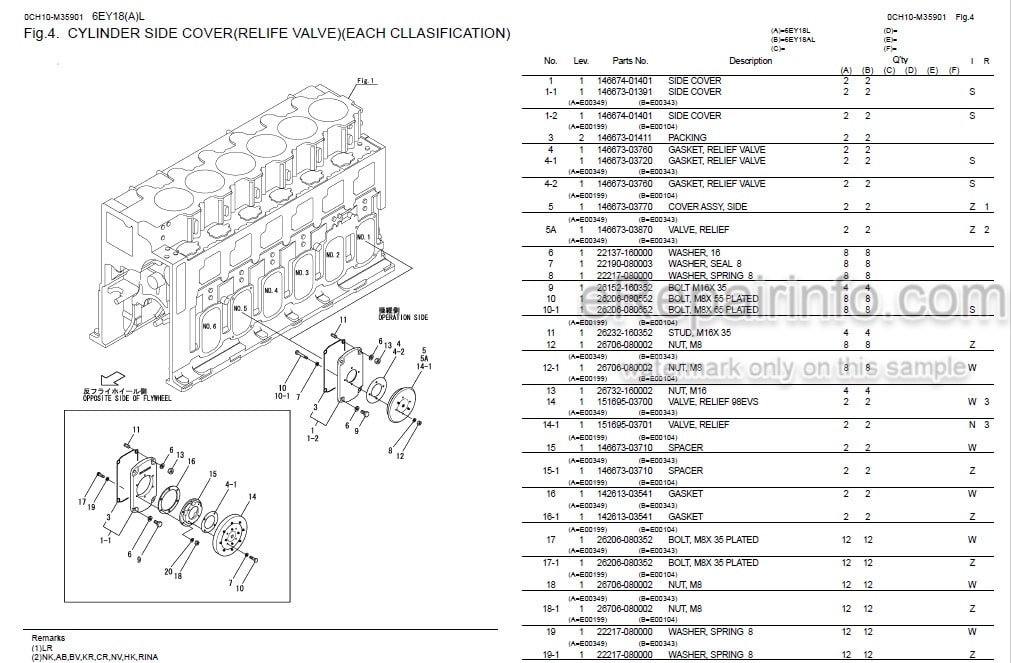 Photo 4 - Yanmar 6ET18A 6EY18L Parts Catalog Marine Diesel Engine 0CH10-M35901