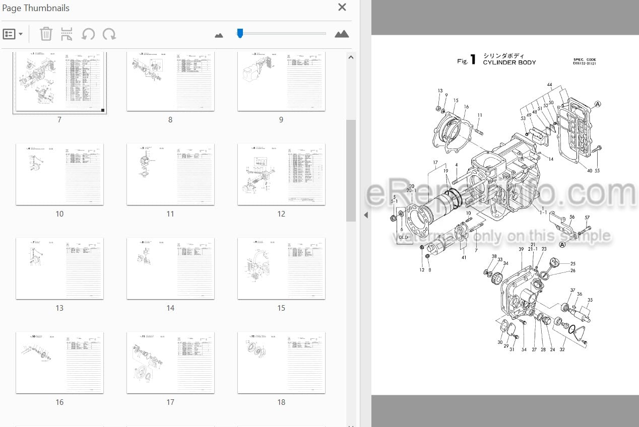 Photo 3 - Yanmar SSA5OC-GT Parts Catalog Diesel Engine 000Y00C1628