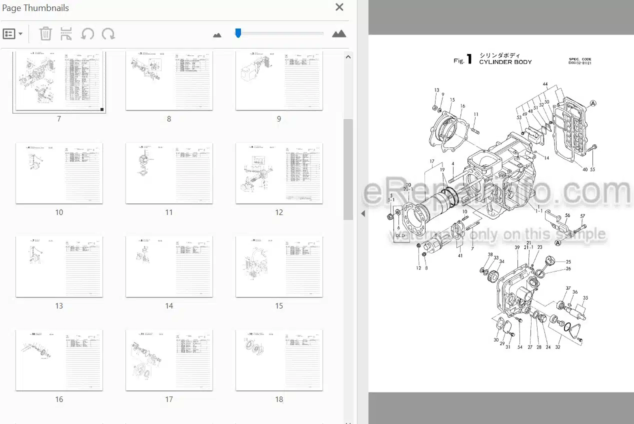 Photo 3 - Yanmar SSA5OC-GT Parts Catalog Diesel Engine 000Y00C1628