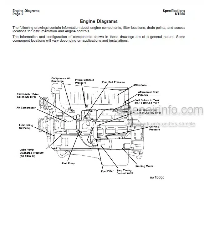 Photo 10 - Cummins Big Cam To NT855 Series Specification Manual Engine 3810434-00