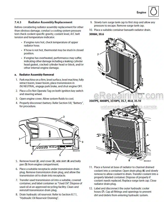 Photo 3 - JLG 3006H 3507PS 4008PS 3510PS 30.6 35.7 40.8 35.10 Service Manual Telehandler 31211228