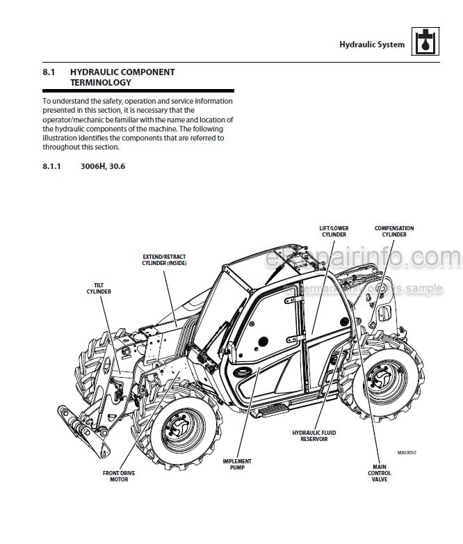 Photo 4 - JLG 3006H 3507PS 4008PS 3510PS 30.6 35.7 40.8 35.10 Service Manual Telehandler 31211228