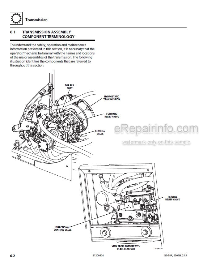 Photo 4 - JLG G5-18A 2505H Agrovector 25.5 Service Manual Telehandler 31200926