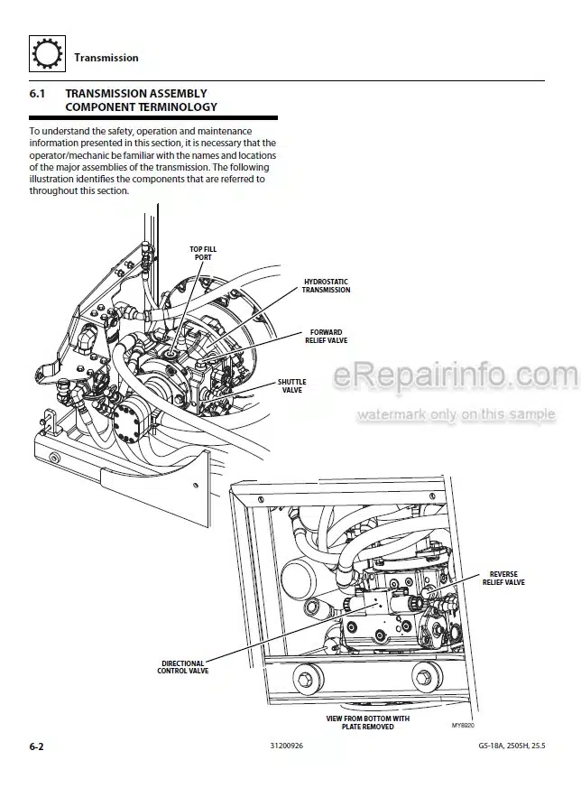 Photo 4 - JLG G5-18A 2505H Agrovector 25.5 Service Manual Telehandler 31200926