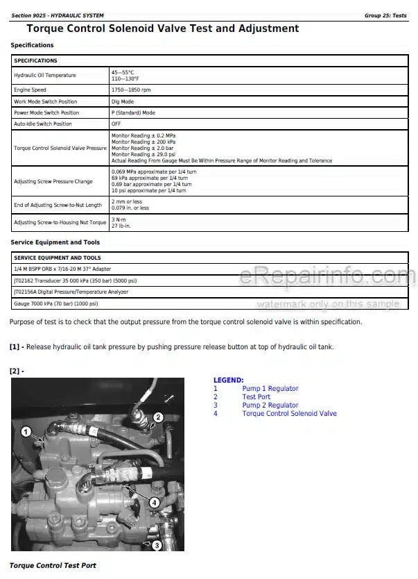 Photo 6 - John Deere 70D Repair Manual Excavator TM1408