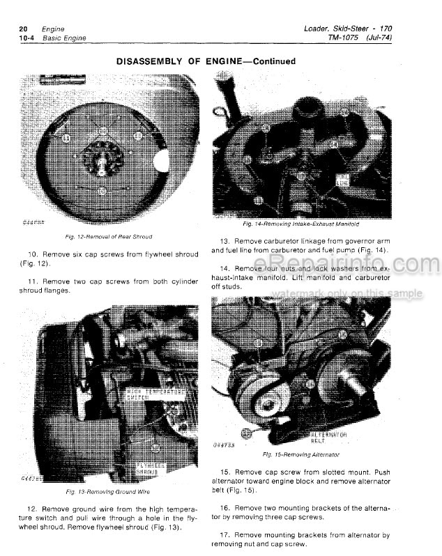 Photo 11 - John Deere 170 Technical Manual Skid Steer Loader TM1075