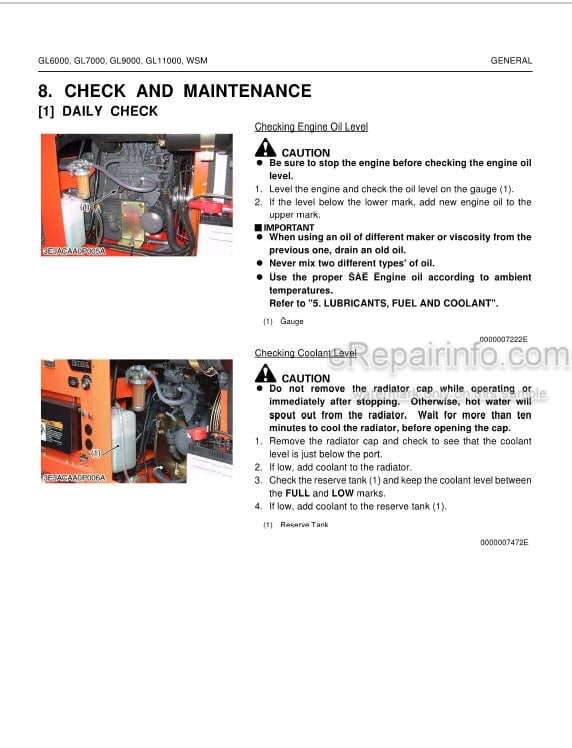 Photo 4 - Kubota GL6000 GL7000 GL9000 GL11000 Workshop Manual Diesel Generator 9Y011-02691