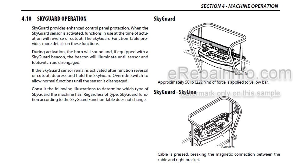Photo 4 - JLG 1030S 1100SJ Operation And Safety Manual Boom Lift