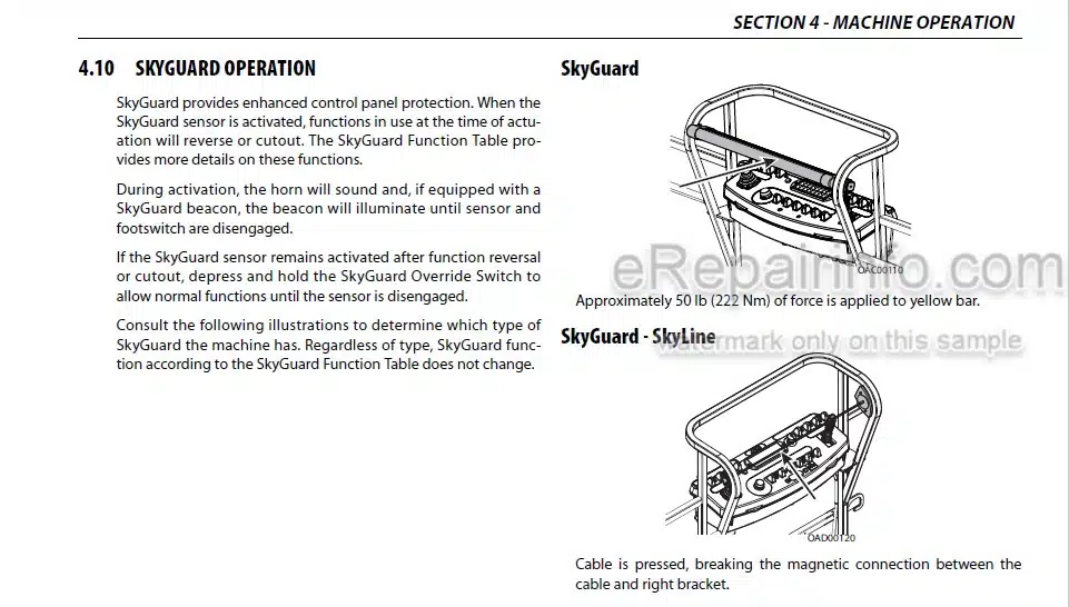 Photo 4 - JLG 1030S 1100SJ Operation And Safety Manual Boom Lift